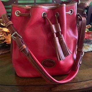 Dooney & Bourke Deep Orange Leather Bucket Bag